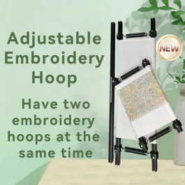 Extra Thick Adjustable Cross Stitch Frame with Aluminum Alloy Scroll Attachments | Large Embroidery Frame with Adjustable Width