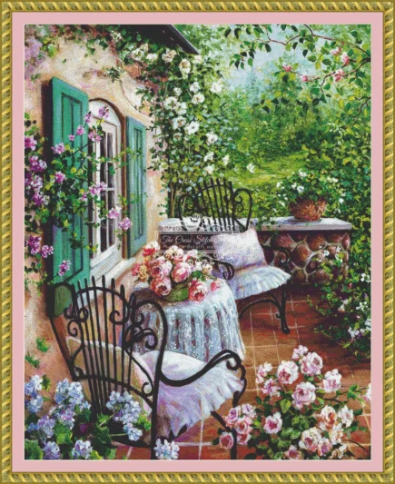 Garden Cross Stitch PDF Pattern Instant Download