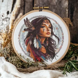 Native girl Cross stitch Pattern, Girl Cross Stitch, Cross Stitch Pattern, cross stitch kit, PDF Pattern