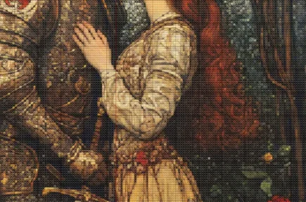 Knight and Maiden cross stitch pattern. Knight and Maiden embroidery pattern. Instant PDF Download. 50,400 Stitches. - Image 4