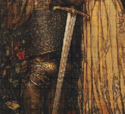 Knight and Maiden cross stitch pattern. Knight and Maiden embroidery pattern. Instant PDF Download. 50,400 Stitches. - Image 2