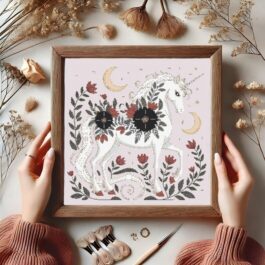 Celestial Floral Unicorn Cross...