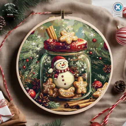 Christmas cross stitch pattern Advent calendar embroidery Snowman cross stitch Snow Globe cross stitch Christmas tree ornament Holiday decor - Image 6