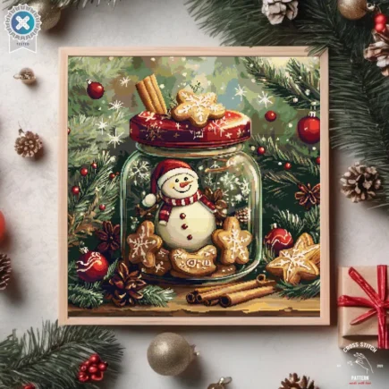 Christmas cross stitch pattern Advent calendar embroidery Snowman cross stitch Snow Globe cross stitch Christmas tree ornament Holiday decor - Image 5
