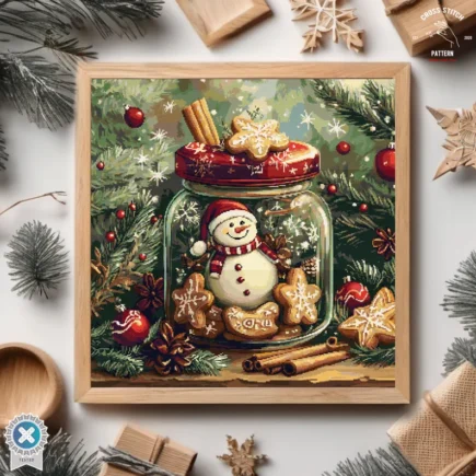 Christmas cross stitch pattern Advent calendar embroidery Snowman cross stitch Snow Globe cross stitch Christmas tree ornament Holiday decor - Image 4