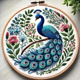 Peacock Embroidery Pattern, Modern Embroidery pdf, Floral Embroidery pdf,digital embroidery pdf, download embroidery pattern,Diy embroidery