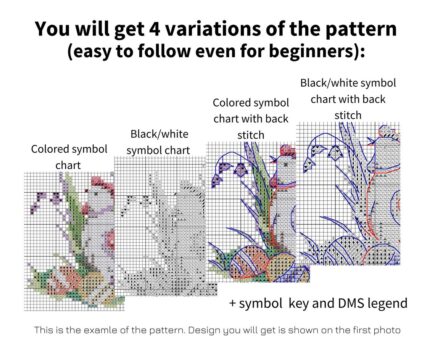 Landscape in feather cross stitch pattern PDF, Fantasy house cross stitch chart for beginners, Colorful embroidery pattern - Image 5