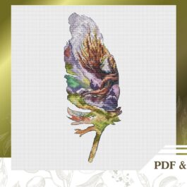 Landscape in feather cross sti...