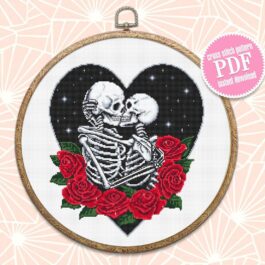Skeleton couple in love gothic...