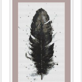 Black Feather Cross Stitch Pat...