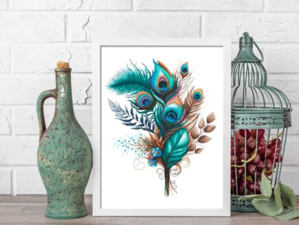 Cross stitch pattern PDF - Feather bouquet, modern cross stitch pattern, pdf,.hks- smartphone pattern, pattern for instant download - Image 2