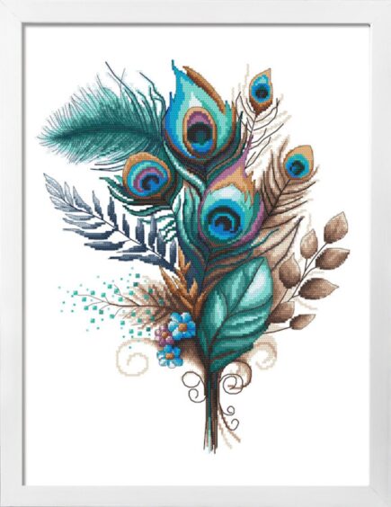 Cross stitch pattern PDF - Feather bouquet, modern cross stitch pattern, pdf,.hks- smartphone pattern, pattern for instant download - Image 3
