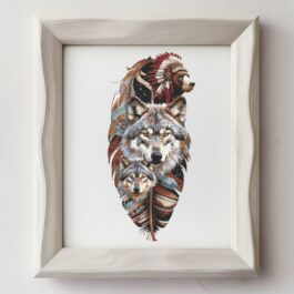 Native feather cross stitch pa...
