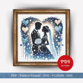 Cute Wedding Couple Cross Stit...