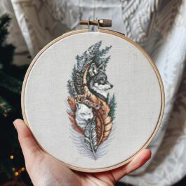 Wolf Cross Stitch Pattern Inst...