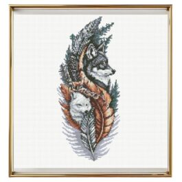 Wolf Cross Stitch Pattern Inst...