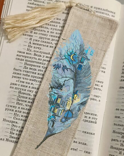 Feather Night landscape Cross stitch pattern PDF 65х170 stitches easy cozy pattern for cool gift DIY instant download - Image 4