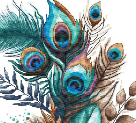 Cross stitch pattern PDF - Feather bouquet, modern cross stitch pattern, pdf,.hks- smartphone pattern, pattern for instant download - Image 4