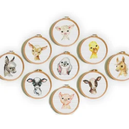 Set of 9 Farm Animals Cross St...