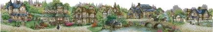 Victorian village Counted cross stitch pdf pattern cottage Digital cross stitch chart city large cross stitch pattern instant download - Image 9