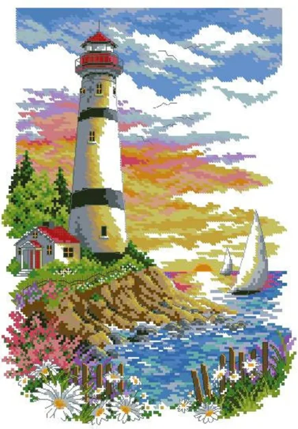Dawn of a New Day pattern, Cross Stitch Pattern, Summer Landscape Pattern, Modern Hand Embroidery, Needlepoint Chart, Counted cross stitch. - Image 2