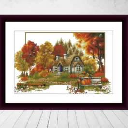 Autumn cottage Counted cross s...