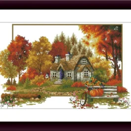 Autumn cottage Counted cross s...