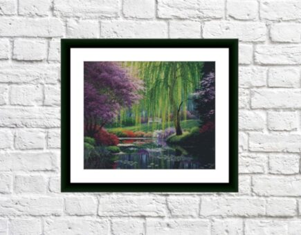 Garden landscape Counted cross stitch pdf pattern cottage Digital cross stitch chart city large cross stitch pattern instant download - Image 8