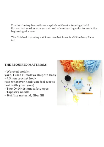 Crochet PATTERN Owl, no sew, Amigurumi tutorial PDF in English, Christmas decor - Image 10