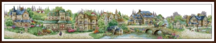 Village Cross Stitch Pattern,Green Village,Victorian Style,Counted cross stitch,Pdf,Instant Download - Image 8