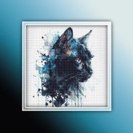 Black Cat Cross Stitch Pattern...
