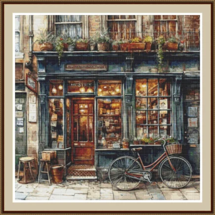 Old Store 4 Cross stitch pattern, Counted cross stitch, Hand embroidery pattern, PDF cross stitch, Embroidery chart, PDF pattern