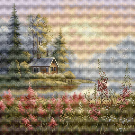 Cabin Dawn PDF Pattern Cross Stitch Summer Nature Forest Landscape StitchBoom Embroidery Instant Digital Download - Image 3
