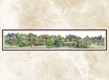 Village Cross Stitch Pattern,Green Village,Victorian Style,Counted cross stitch,Pdf,Instant Download - Image 9