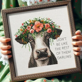 Cow Cross Stitch Pattern, Funny Cross Stitch Pattern, Quote Inspirational Cross Stitch, Cross Stitch Flower, punto de cruz