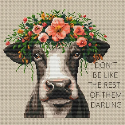 Cow Cross Stitch Pattern, Funny Cross Stitch Pattern, Quote Inspirational Cross Stitch, Cross Stitch Flower, punto de cruz - Image 8