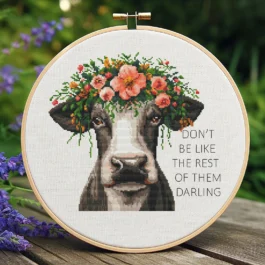 Cow Cross Stitch Pattern, Funny Cross Stitch Pattern, Quote Inspirational Cross Stitch, Cross Stitch Flower, punto de cruz