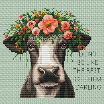 Cow Cross Stitch Pattern, Funny Cross Stitch Pattern, Quote Inspirational Cross Stitch, Cross Stitch Flower, punto de cruz - Image 10