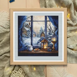 Winter Calm Window Cross Stitch Pattern, PDF Instant Download