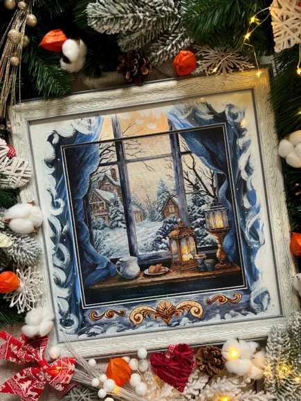 Winter Calm Window Cross Stitch Pattern, PDF Instant Download - Image 2