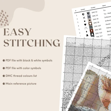 Shy Companion Modern Cross Stitch Pattern (PDF) | Puppy peek | Easy to Follow | Curious Dog | Dog Lover | DMC Threads - Image 4