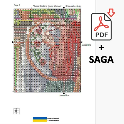 Cross Stitching Girl Cross Stitch Pattern, Cross stitch, punto de cruz, point de croix, crossstitch pattern, cross stitch pattern pdf - Image 5