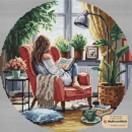 Cozy Reading Girl Cross Stitch...