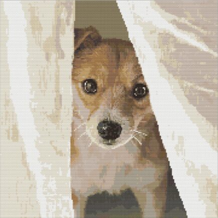 Shy Companion Modern Cross Stitch Pattern (PDF) | Puppy peek | Easy to Follow | Curious Dog | Dog Lover | DMC Threads - Image 2