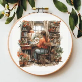 Embroidery Girl Cross Stitch Pattern: “GIRL EMBROIDERY PDF” Sewing machine cross pattern Punto de cruz Modern Cross stitch pattern