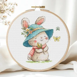 Bunny Cross Stitch Pattern Baby Animal Summer Nursery Kids Children Rabbit Spring Girl Room Happy Counted Cute Hare Art Instant Download PDF