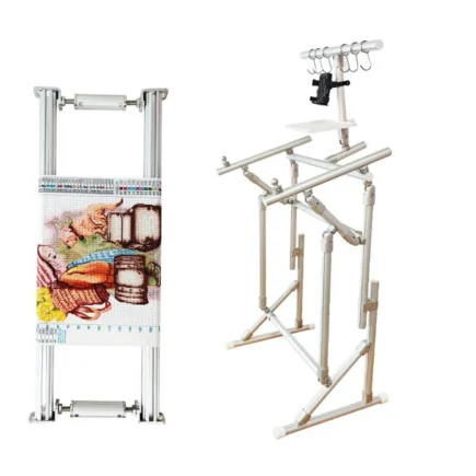 65cm Aluminum Floor Embroidery Stand with Hoop & Thread Holder - Adjustable Cross Stitch Frame for Large Projects - Image 4