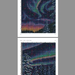 Aurora Cabin Cross Stitch Pattern, PDF Instant Download