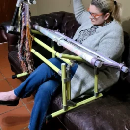 【Third Generation】Bed Embroidery Frame Stand for Cross Stitch, Adjustable 25-60cm Height, 70-50cm Base, Aluminum Alloy, Tiltable & Width Adjustable, Bed & Table Use, Strong Load Capacity