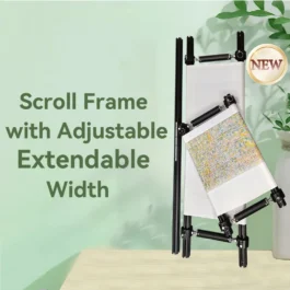 【Recommend】[Scroll Frame with Adjustable Width | Extendable Scroll Frame] Adjustable Aluminum Alloy Scroll Frame for Cross Stitch | Extra Thick, Extendable Embroidery Frame with Adjustable Width and Length